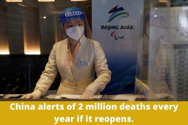 China alerts of 2 million deaths every year if it reopens.