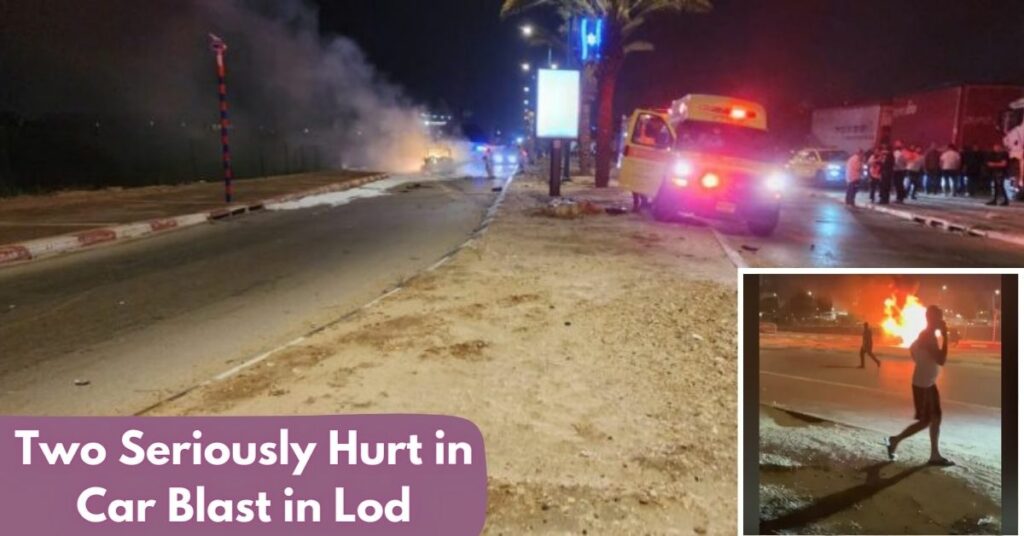 Two Seriously Hurt in Car Blast in Lod (3)