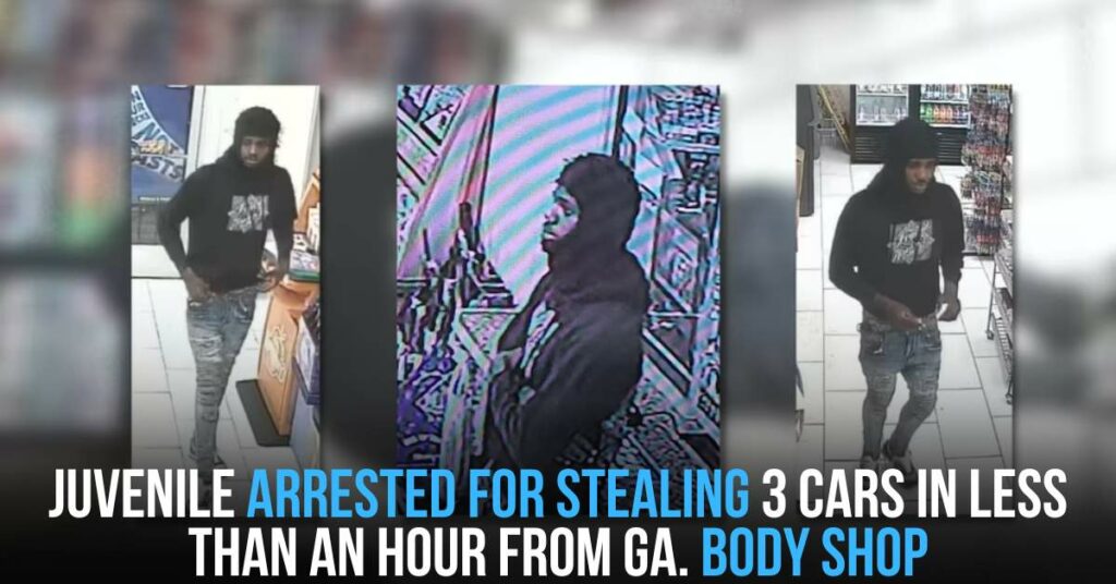 Juvenile Arrested for Stealing 3 Cars in Less Than an Hour From Ga. Body Shop
