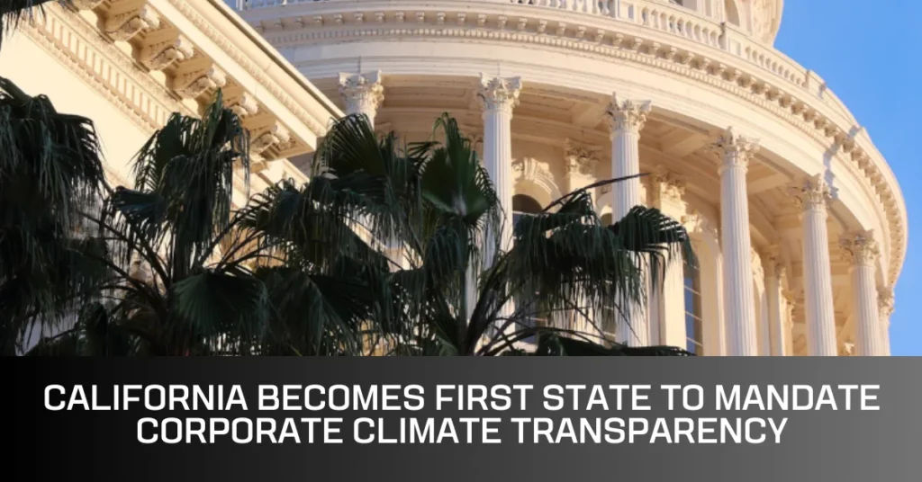 California Becomes First State to Mandate Corporate Climate Transparency