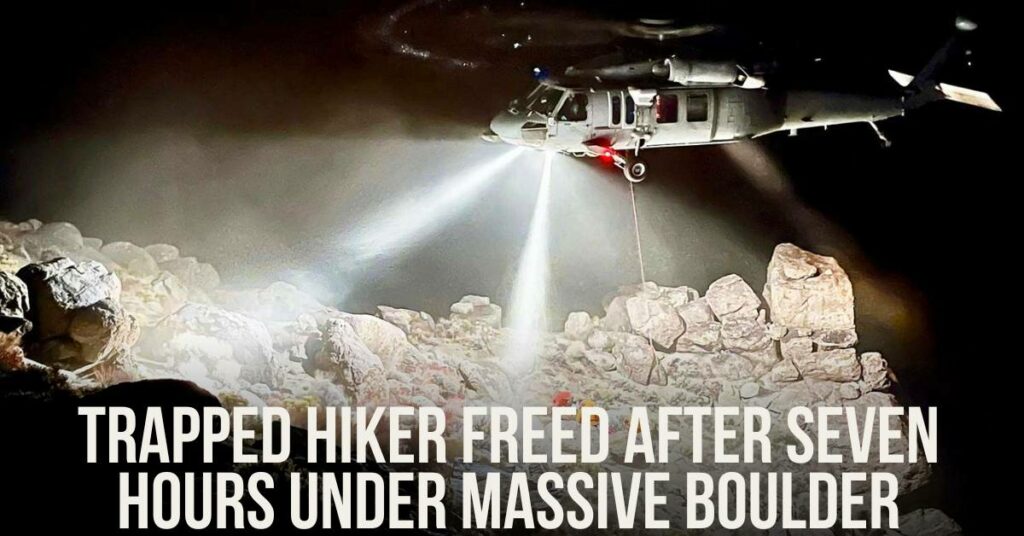 Trapped Hiker Freed After Seven Hours Under Massive Boulder